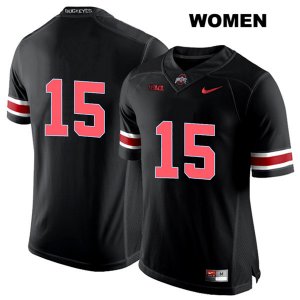 Women's NCAA Ohio State Buckeyes Jaylen Harris #15 College Stitched No Name Authentic Nike Red Number Black Football Jersey WH20M74ST